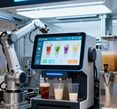工業(yè)一體機在自助飲品機器人中的應用